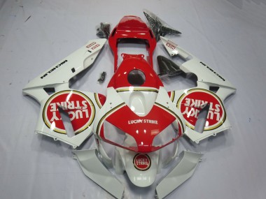 Carénages Moto Honda CBR600RR 2003-2004 - Blanc Rouge Lucky Strike Vendre
