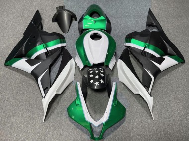 Carénages Moto Honda CBR600RR 2009-2012 - Blanc Vert Noir Mat Étoile Vendre