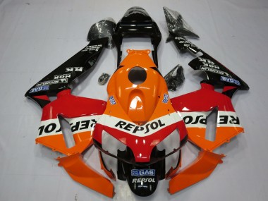 Carénages Moto Honda CBR600RR 2003-2004 - Orange Blanc Rouge Noir Brillant OEM Style Repsol Vendre