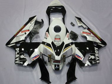 Carénages Moto Honda CBR600RR 2003-2004 - Blanc Jaune Noir Brillant HRC Playboy Vendre