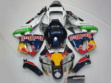 Carénages Moto Honda CBR600RR 2003-2004 - Blanc Bleu Jaune Vert Red Bull Design Vendre