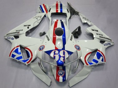 Carénages Moto Honda CBR600RR 2003-2004 - Blanc Rouge Bleu Repsol 69 Vendre