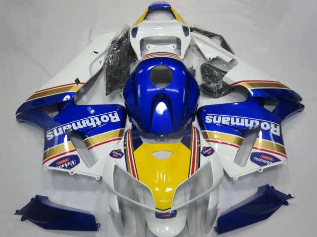 Carénages Moto Honda CBR600RR 2005-2006 - Blanc Bleu Jaune Rothmans