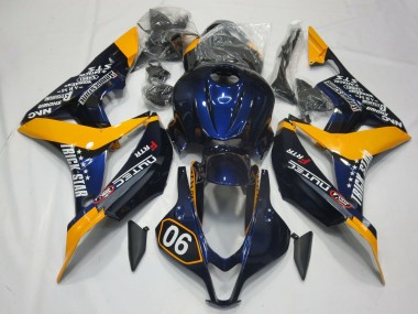 Carénages Moto Honda CBR600RR 2007-2008 - Orange Bleu Noir Brillant Vendre