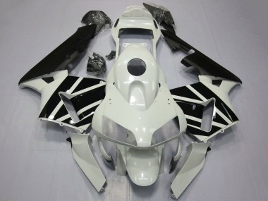 Carénages Moto Honda CBR600RR 2003-2004 - Blanc Noir Brillant OEM Style Vendre
