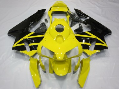 Carénages Moto Honda CBR600RR 2003-2004 - Jaune Noir Brillant OEM Style Vendre