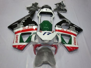 Carénages Moto Honda CBR954RR 2002-2003 - Blanc Rouge Vert Noir Brillant CRR Castrol Vendre