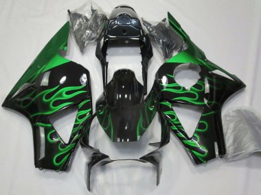 Carénages Moto Honda CBR954RR 2002-2003 - Noir Brillant Vert Flamme Vendre
