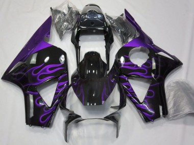 Carénages Moto Honda CBR954RR 2002-2003 - Noir Brillant Violet Flamme Vendre