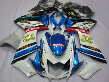 Carénages Moto Suzuki GSXR 1000 2007-2008 - Blanc Bleu Rouge Noir Motul 22 Vendre