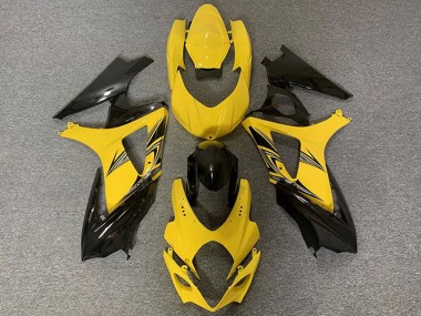 Carénages Moto Suzuki GSXR 1000 2007-2008 - Jaune Noir Brillant Vendre