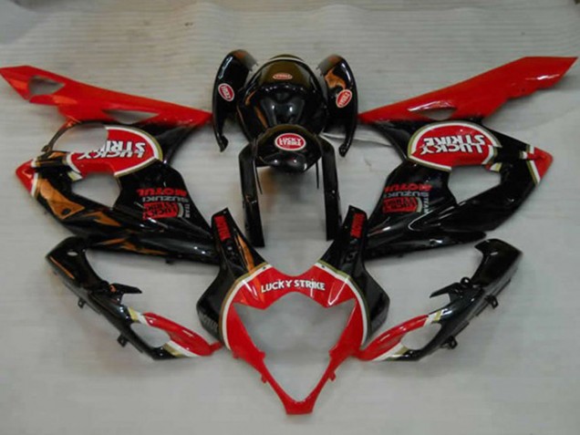 Carénages Moto Suzuki GSXR 1000 2005-2006 - Noir Brillant Rouge Blanc Lucky Strike