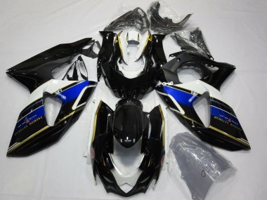 Carénages Moto Suzuki GSXR 1000 2009-2016 - Bleu Blanc Or Noir Vendre