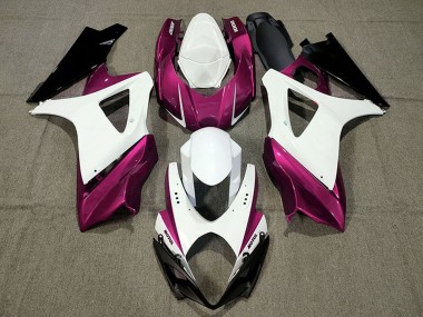 Carénages Moto Suzuki GSXR 1000 2007-2008 - Blanc Rose Noir Vendre