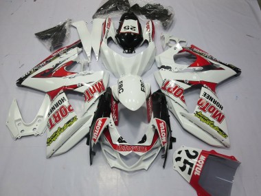Carénages Moto Suzuki GSXR 1000 2009-2016 - Blanc Rouge Dunlop 52 Vendre