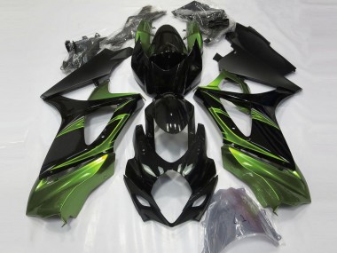 Carénages Moto Suzuki GSXR 1000 2007-2008 - Noir Brillant Vert Vendre