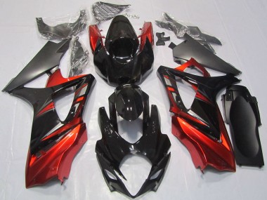 Carénages Moto Suzuki GSXR 1000 2007-2008 - Noir Brillant Rouge Vendre