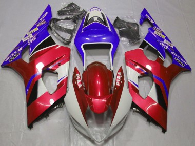 Carénages Moto Suzuki GSXR 1000 2003-2004 - Bonbon Rouge Blanc Bleu Vendre