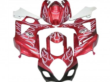 Carénages Moto Suzuki GSXR 1000 2007-2008 - Rouge Blanc Flamme Vendre