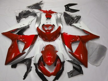 Carénages Moto Suzuki GSXR 1000 2009-2016 - Blanc Argent Rouge Vendre