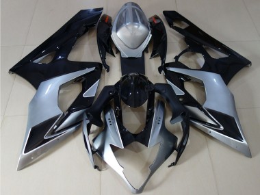 Carénages Moto Suzuki GSXR 1000 2005-2006 - Noir Brillant Argent Vendre