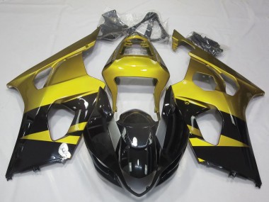 Carénages Moto Suzuki GSXR 1000 2003-2004 - Jaune Noir Brillant Vendre