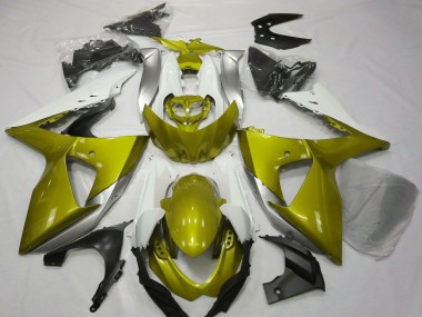 Carénages Moto Suzuki GSXR 1000 2009-2016 - Blanc Jaune Vendre