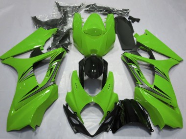 Carénages Moto Suzuki GSXR 1000 2007-2008 - Vert Noir Brillant OEM Style Vendre