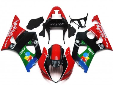 Carénages Moto Suzuki GSXR 1000 2003-2004 - Rouge Noir Vert JOMO Vendre