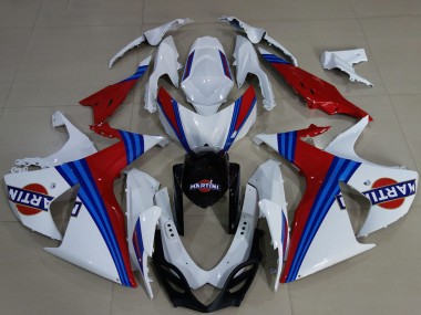 Carénages Moto Suzuki GSXR 1000 2009-2016 - Blanc Bleu Rouge Martini Vendre