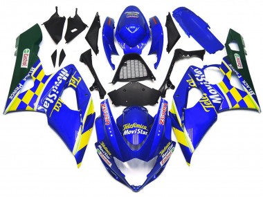 Carénages Moto Suzuki GSXR 1000 2005-2006 - Bleu Jaune Vert MoviStar Castrol Vendre