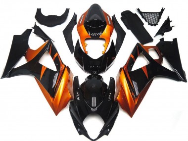 Carénages Moto Suzuki GSXR 1000 2007-2008 - Orange Noir Brillant Vendre