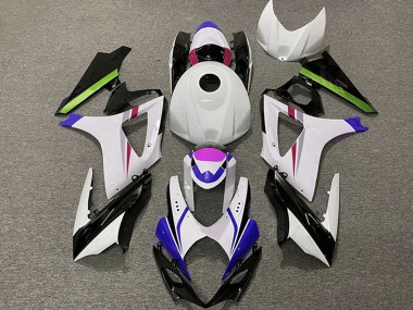 Carénages Moto Suzuki GSXR 1000 2007-2008 - Blanc Bleu Vert Noir Courses Vendre