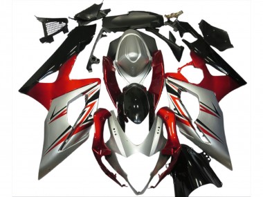 Carénages Moto Suzuki GSXR 1000 2005-2006 - Rouge Argent Noir Vendre