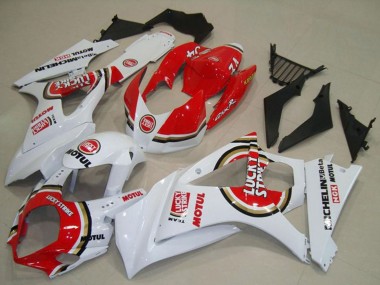 Carénages Moto Suzuki GSXR 1000 2007-2008 - Blanc Rouge Lucky Strike Vendre