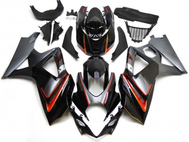 Carénages Moto Suzuki GSXR 1000 2007-2008 - Noir Brillant Rouge Argent Vendre