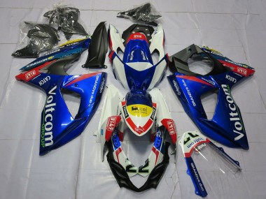 Carénages Moto Suzuki GSXR 1000 2009-2016 - Blanc Bleu Jaune Rouge Voltcom 22 Vendre
