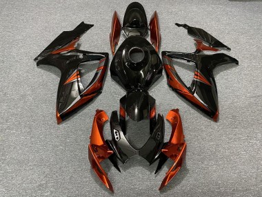 Carénages Moto Suzuki GSXR 600 / GSXR 750 2006-2007 - Noir Brillant Orange Vendre