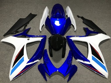 Kits Carénage Moto Suzuki GSXR 600 / GSXR 750 2006-2007 - Blanc Bleu Noir Brillant Vendre