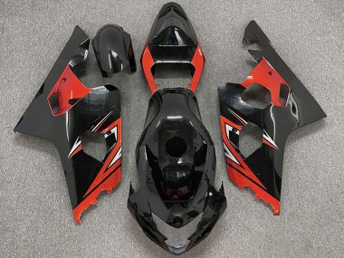 Carénages Moto Suzuki GSXR 600 / GSXR 750 2004-2005 - Noir Brillant Rouge Vendre