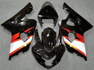 Carénages Moto Suzuki GSXR 600 / GSXR 750 2004-2005 - Noir Brillant Orange Blanc Vendre