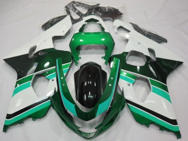 Carénages Moto Suzuki GSXR 600 / GSXR 750 2004-2005 - Vert Brillant Vert Blanc Vendre