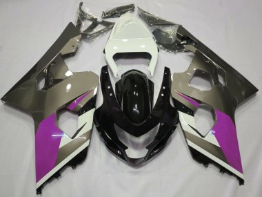 Carénages Moto Suzuki GSXR 600 / GSXR 750 2004-2005 - Blanc Rose Gris Noir Brillant Vendre