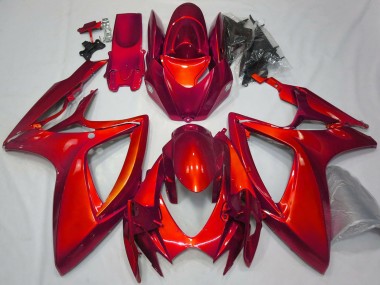 Carénages Moto Suzuki GSXR 600 / GSXR 750 2006-2007 - Rouge Brillant Plaine Vendre