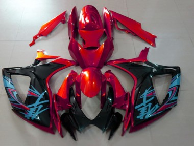 Carénages Moto Suzuki GSXR 600 / GSXR 750 2006-2007 - Rouge Noir Bleu Clair Vendre