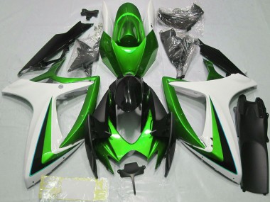 Carénages Moto Suzuki GSXR 600 / GSXR 750 2006-2007 - Vert Blanc Noir Brillant Vendre