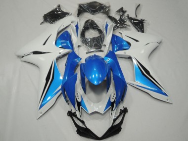 Carénages Moto Suzuki GSXR 600 / GSXR 750 2011-2024 - Blanc Bleu Clair Noir Brillant OEM Style Vendre