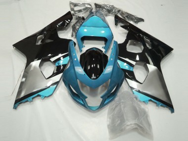 Carénages Moto Suzuki GSXR 600 / GSXR 750 2004-2005 - Bleu Clair Argent Noir Brillant Vendre