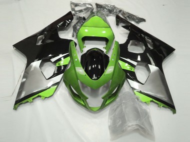 Carénages Moto Suzuki GSXR 600 / GSXR 750 2004-2005 - Vert Argent Noir Brillant Vendre