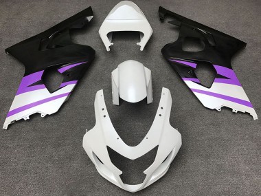 Carénages Moto Suzuki GSXR 600 / GSXR 750 2004-2005 - Blanc Violet Noir Mat Vendre